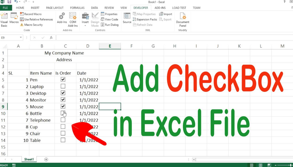 Cara Menambahkan Checkbox di Excel