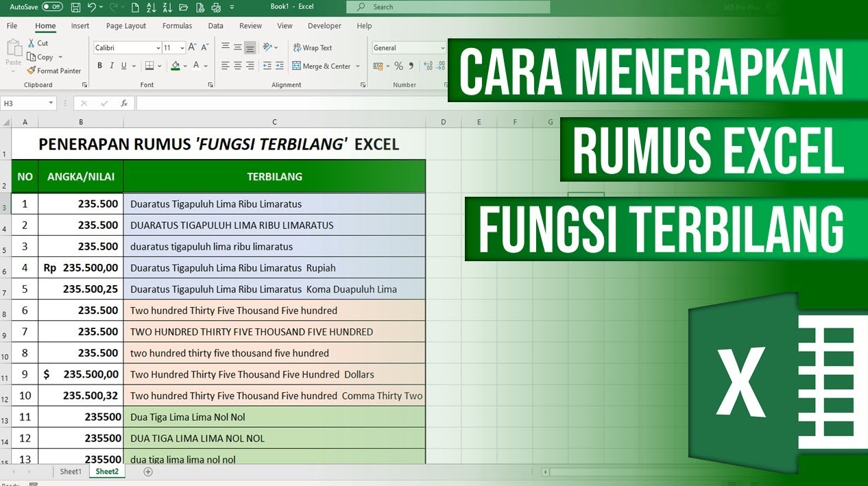 Cara Menambah Rumus Terbilang di Excel